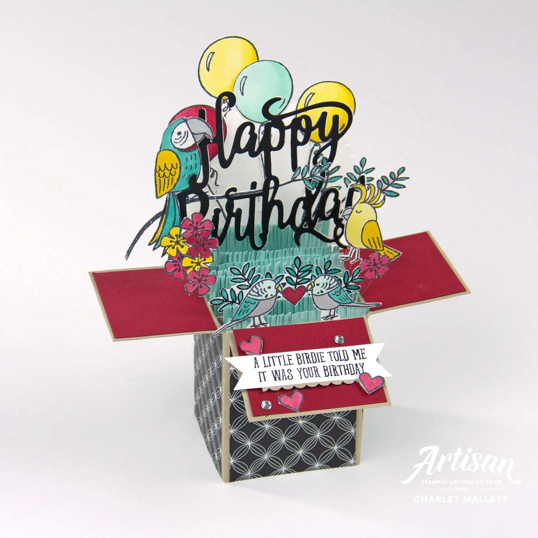 Bird Banter Card in a Box - Charlet Mallett, Stampin' Up!