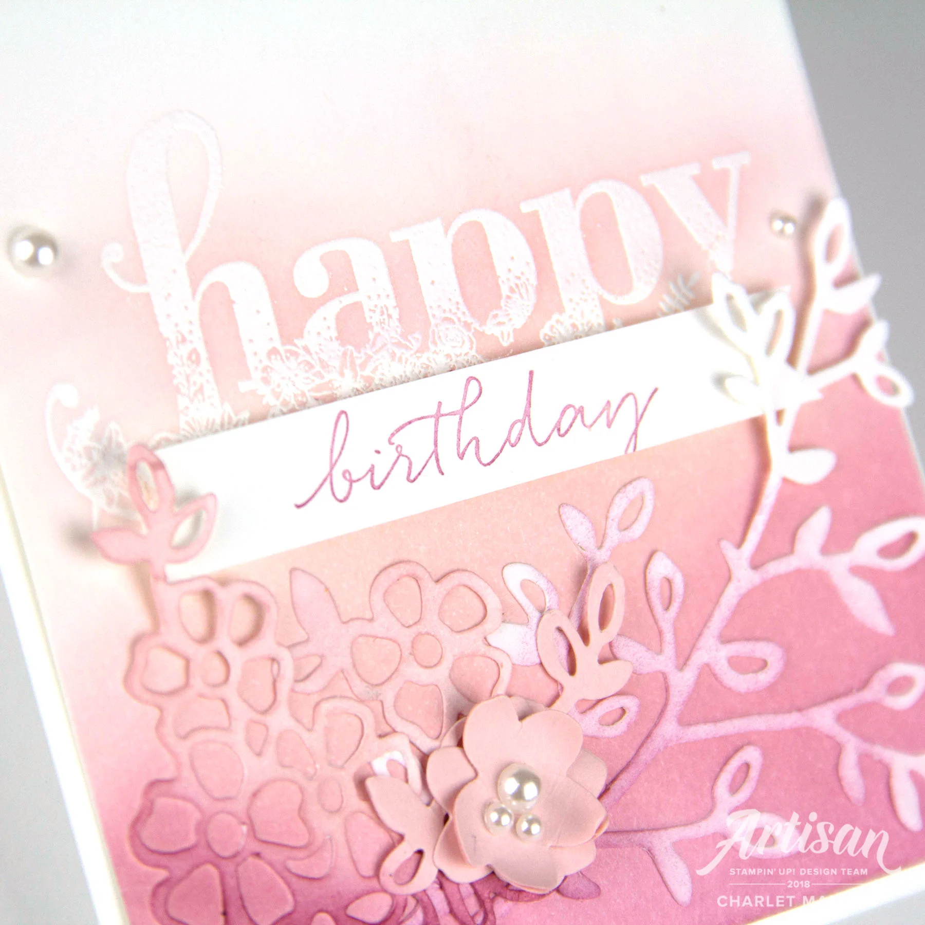 Happy Wishes Ombre Card - Charlet Mallett, Stampin' Up!