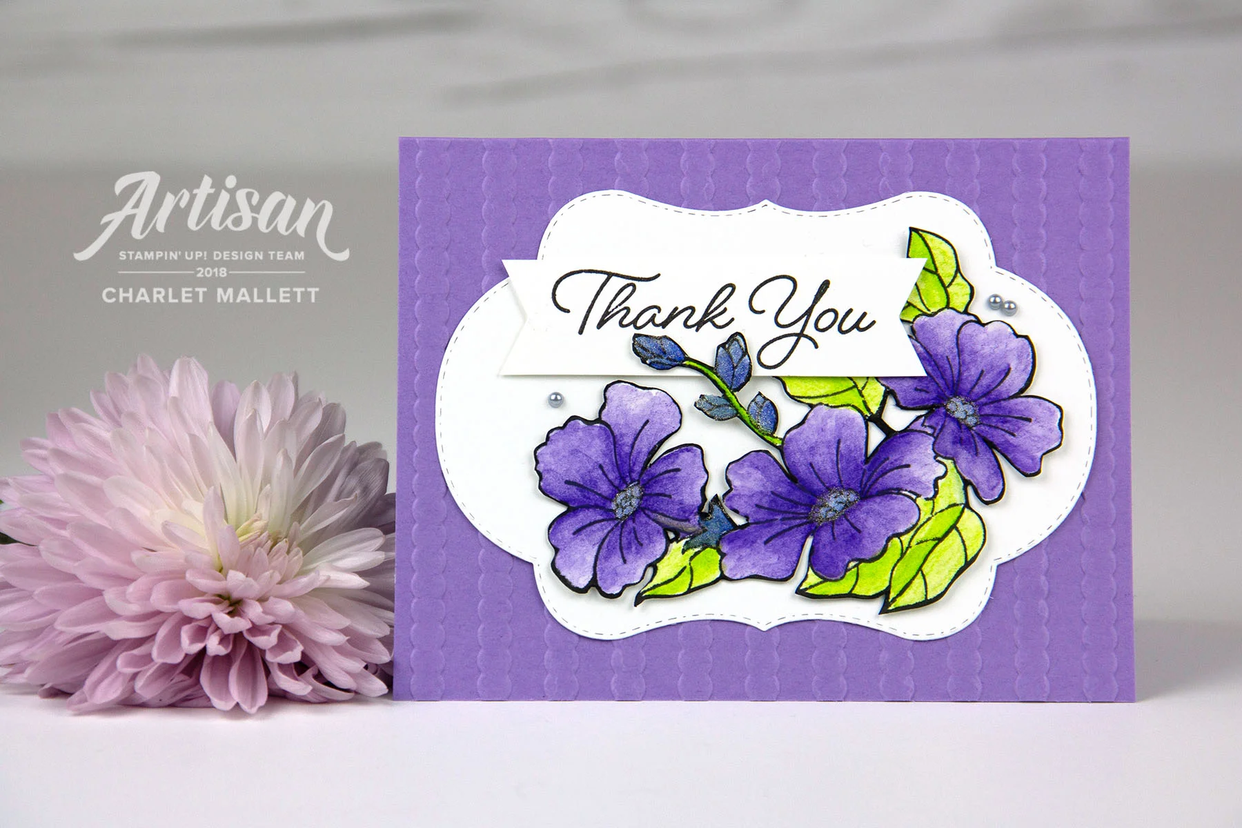 Thank You -Blended Seasons card using Watercolor pencils. Charlet Mallett - Stampin' Up!