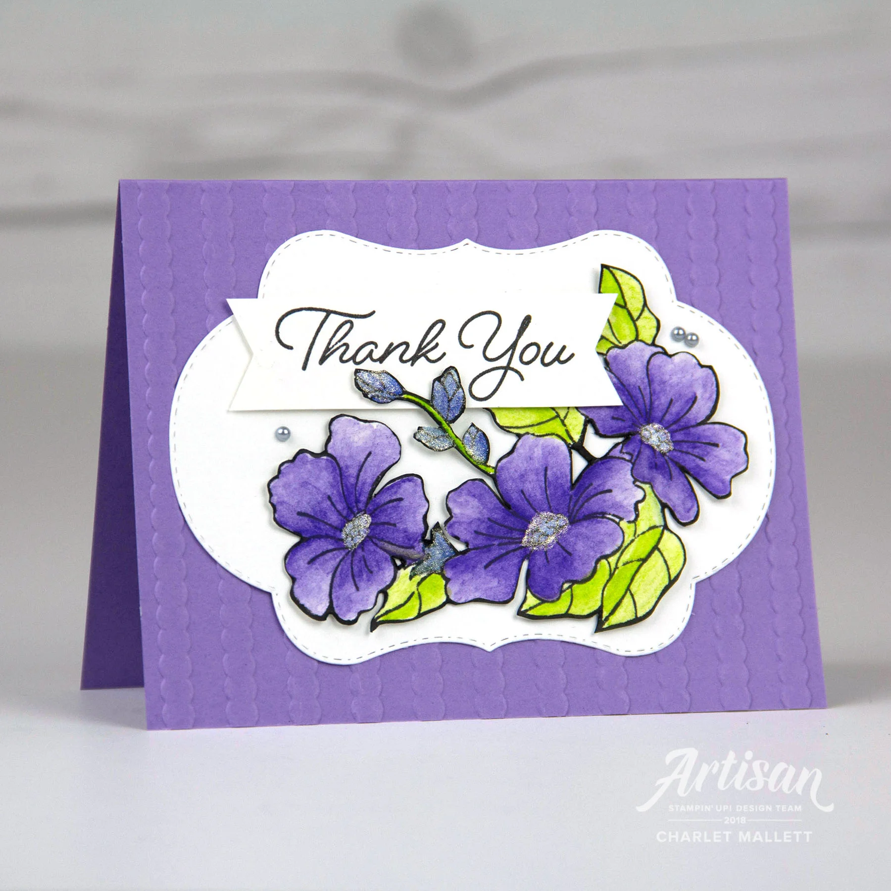 Thank You -Blended Seasons card using Watercolor pencils. Charlet Mallett - Stampin' Up!