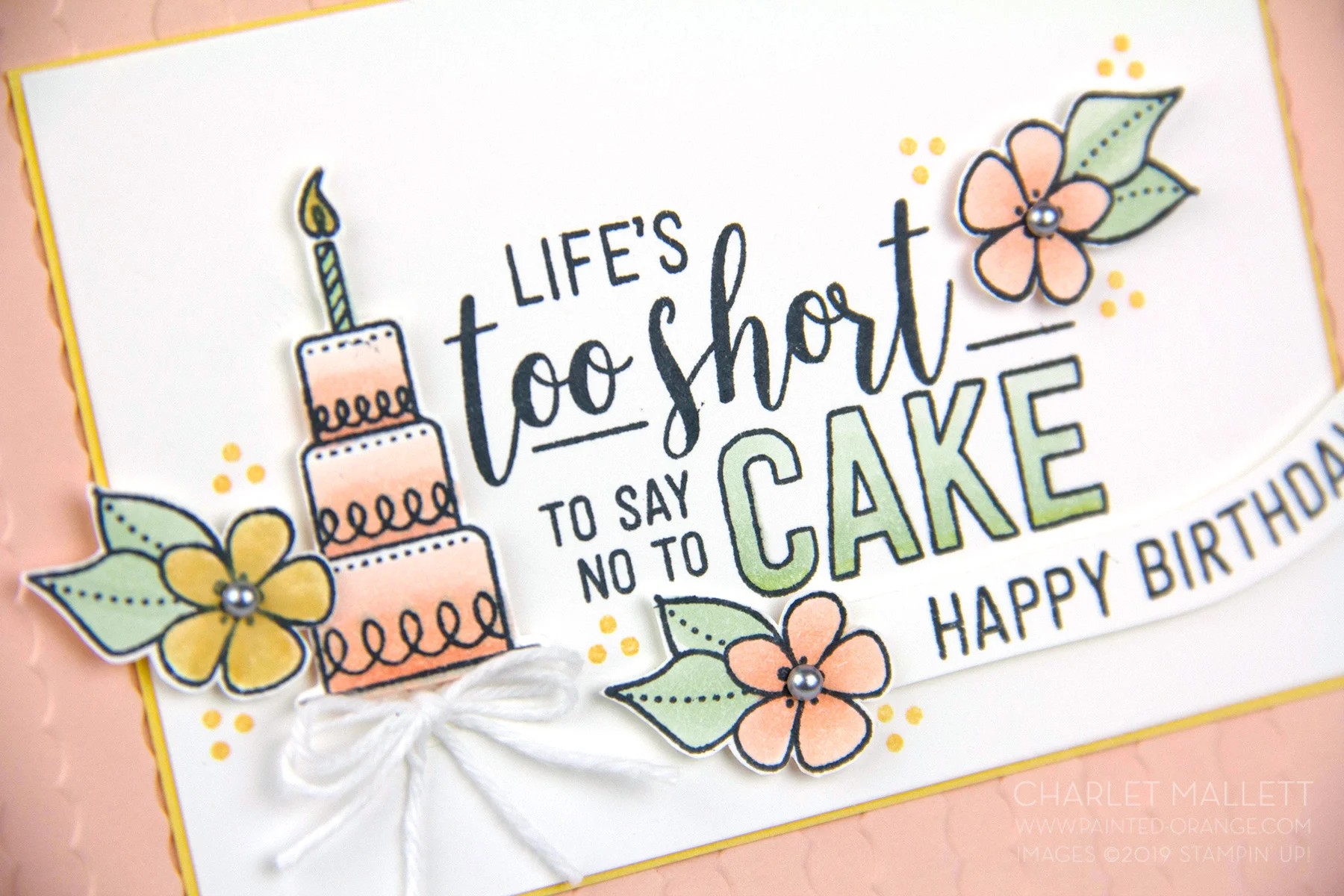 Life’s too shirt to say no to cake … Birthday Card using Amazing Life stamp set - Stampin’ Up! Charlet Mallett