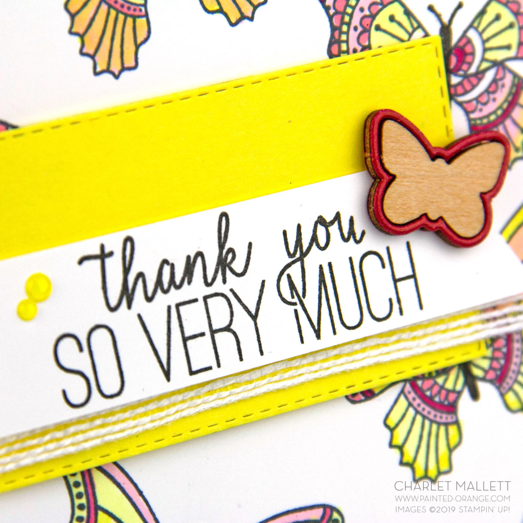 Butterfly Gala Thank You card - Charlet Mallett, Stampin’ Up!