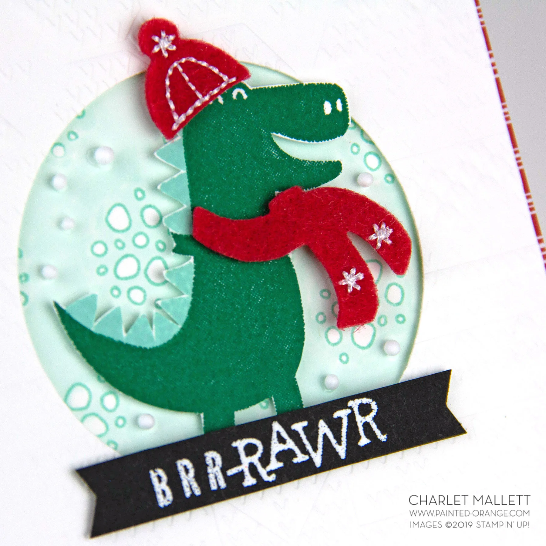 Dino Days Winter Card - Charlet Mallett, Stampin’ Up!