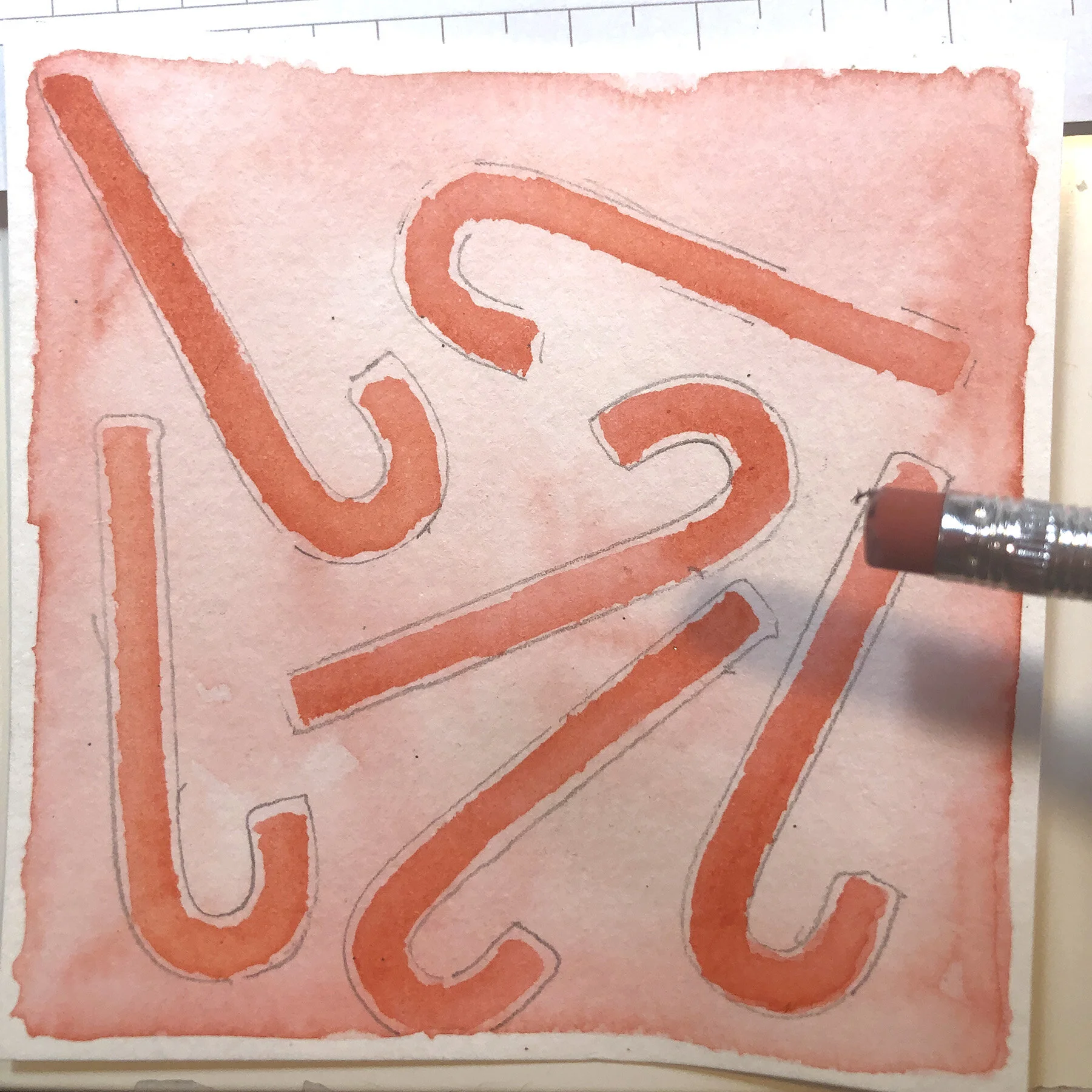 Let dry and erase all pencil markings.
