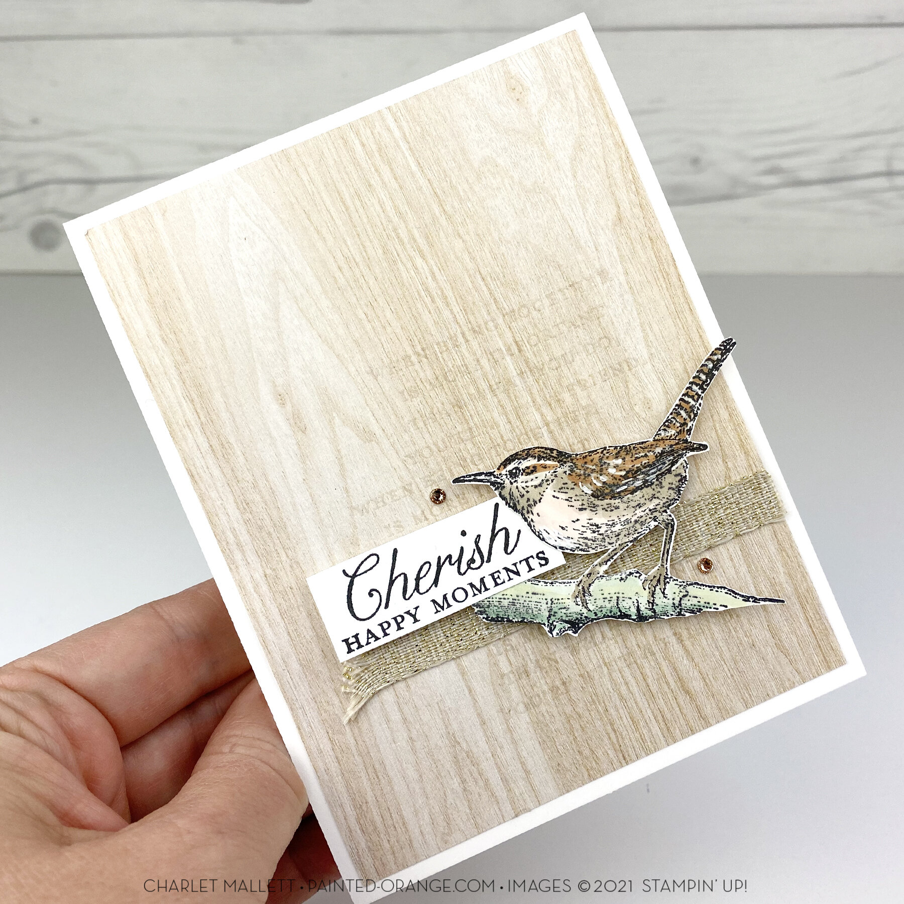 inspiration nature quote greeting card with bird and mosaic