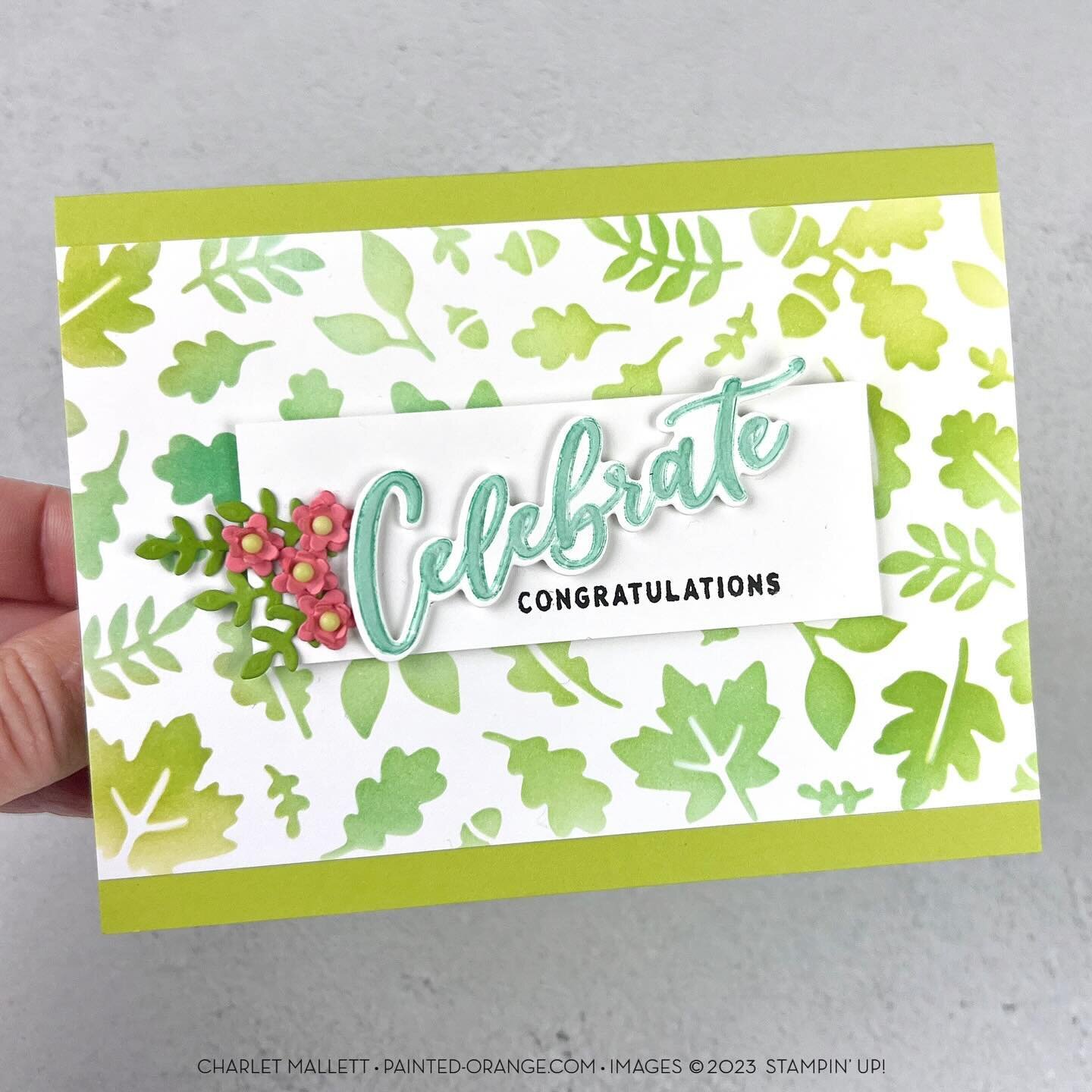 Congratulations is the theme over @tgifchallenges for this week - I used the Thoughtful Moments hybrid embossing folder and cut out the large Celebrate sentiment as the focal point on this card. The tiny flowers are also from the die. The &ldquo;Cong