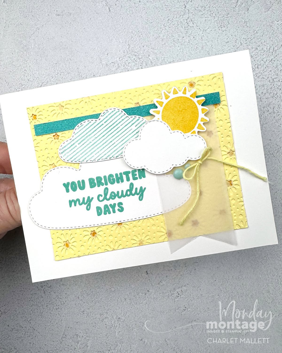 Sunshine and rainbows... such a fun theme.  I created this card for @global_design_project theme challenge #gdp487 - Lemon Lolly is such a fun yellow and I love it paired with Summer Splash. Bright and fresh. Stamp set is called Bright Skies. 

Are y