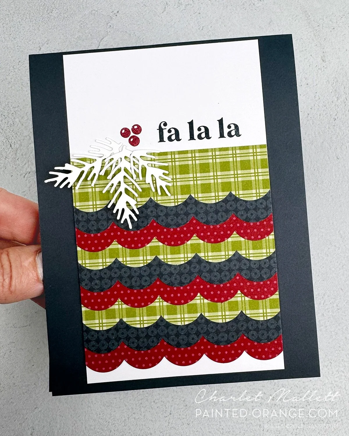Fa la la! Playing along with @global_design_project #gdp517 color challenge. We are bringing Secret Sea, Old Olive and Cherry Cobbler together. I used the &lsquo;Keeping Traditions&rsquo; Scrapbook kit to create this card. It happens to feature all 3