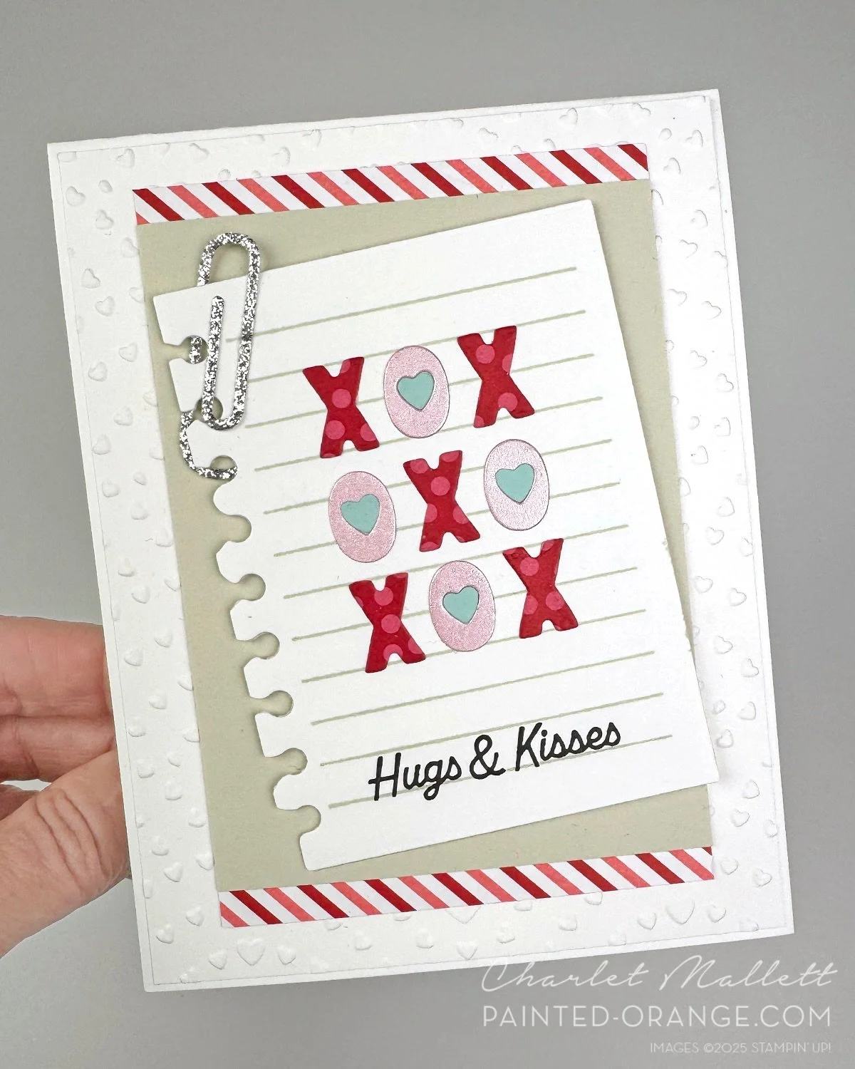 XOXO - Hugs &amp; Kisses. 

I&rsquo;ve used the stamp and dies from the Endless Love bundle (back in stock Feb 2) and other products from the &lsquo;Made With Love&rsquo; collection to create this card. This would be so easy to re-create with any alp