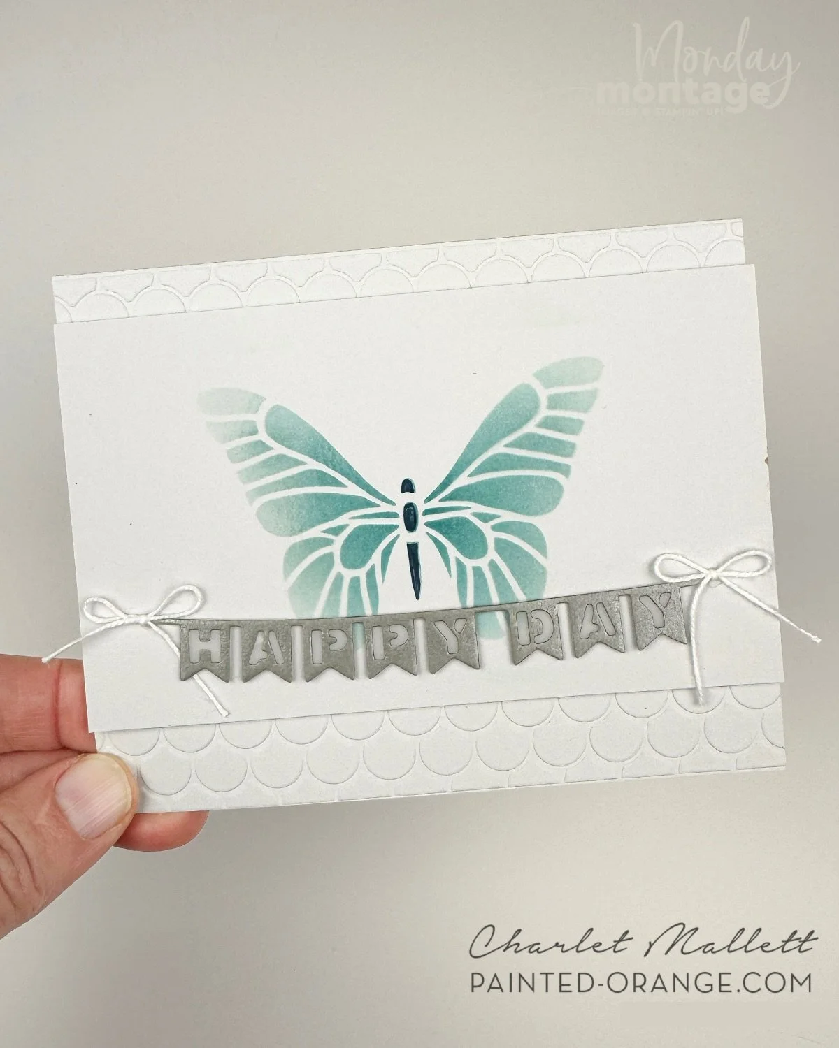 Time for Monage Montage insta hop. My friends and I are sharing some crafty inspiration and what we are working on. Today I&rsquo;m using products from my stash and went with a simple 3 color monochromic color card. I&rsquo;ve cased the designer card