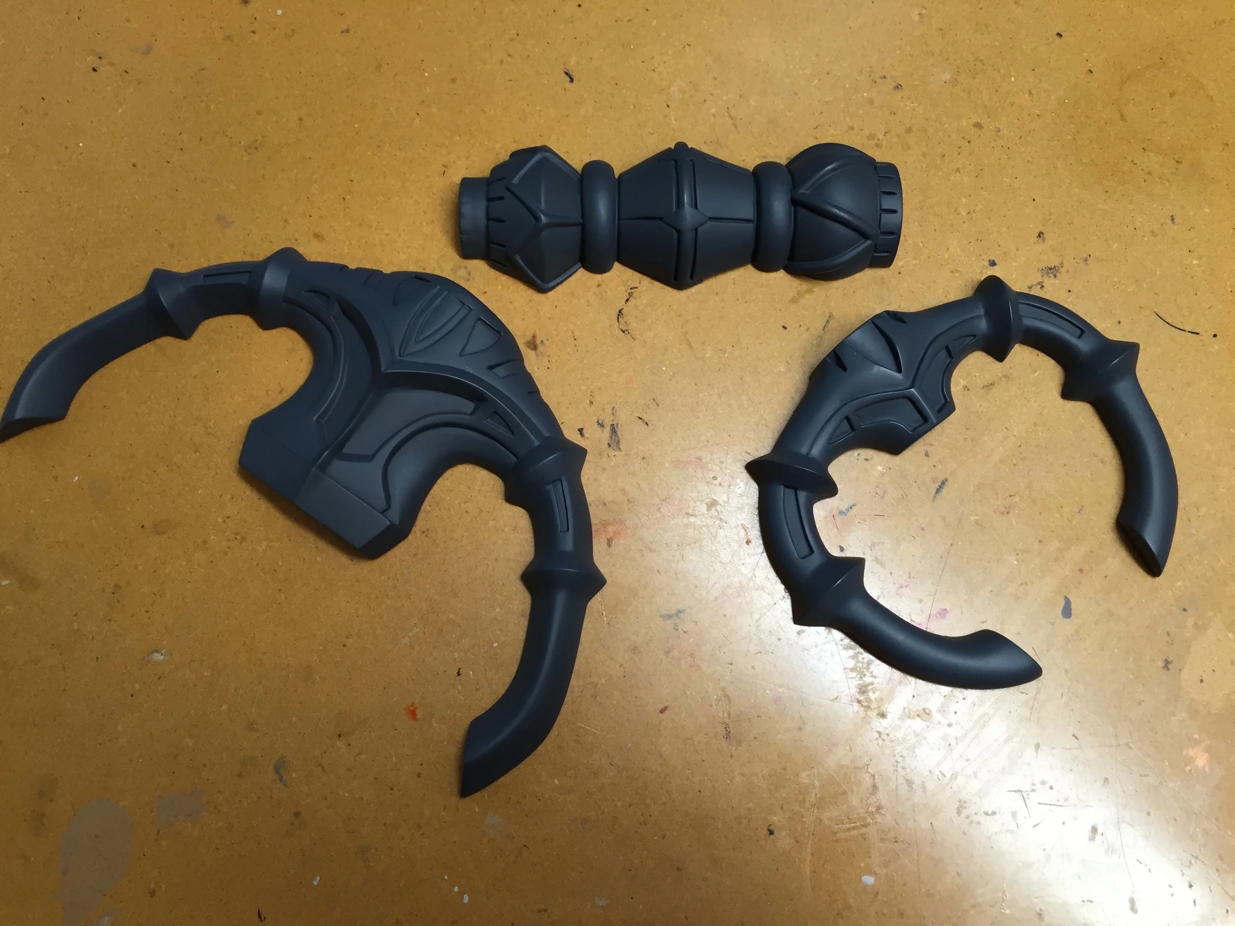 Each part after final primer application and wetsanding to 600 grit.