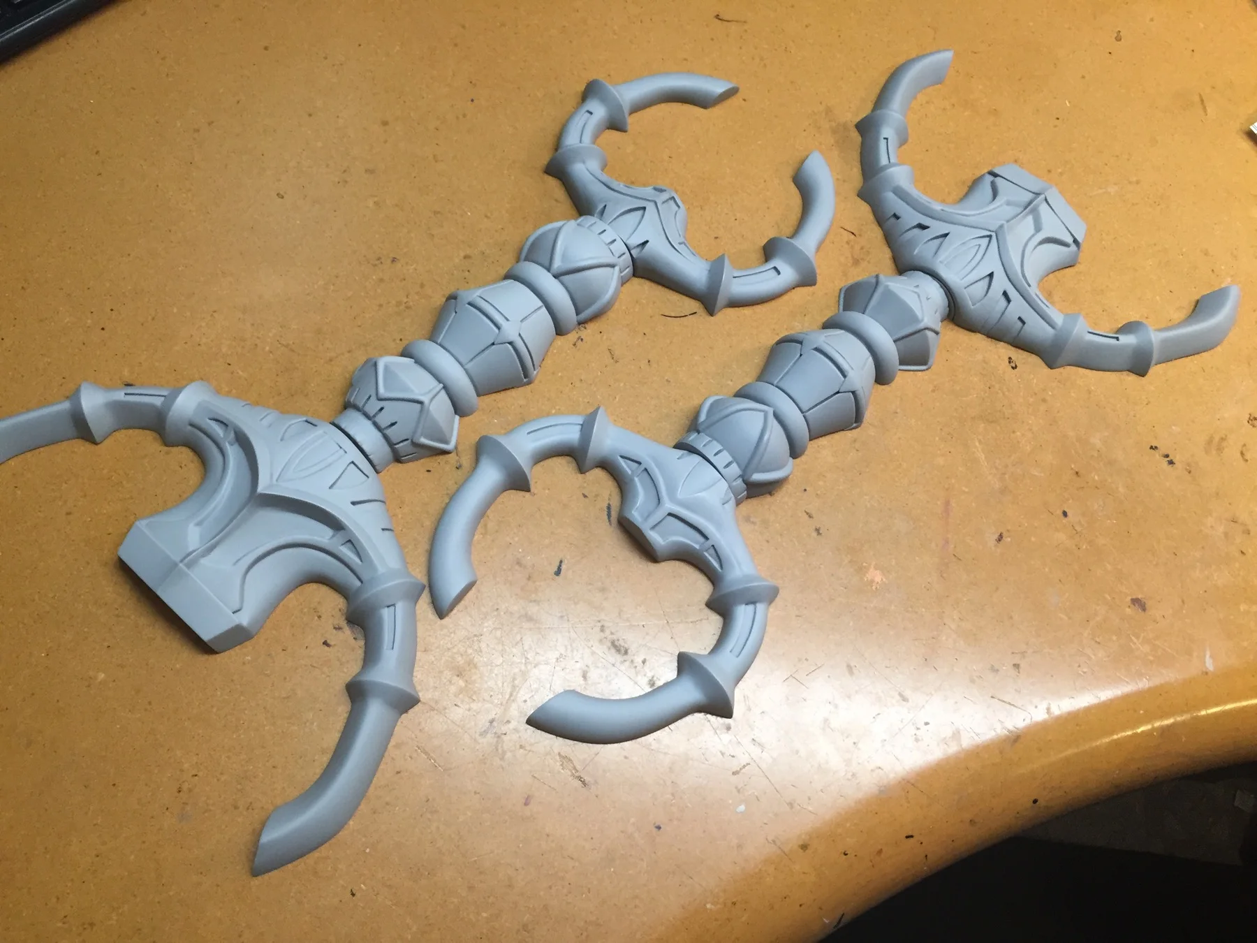 Two copy casts of the originally sculpted pieces.