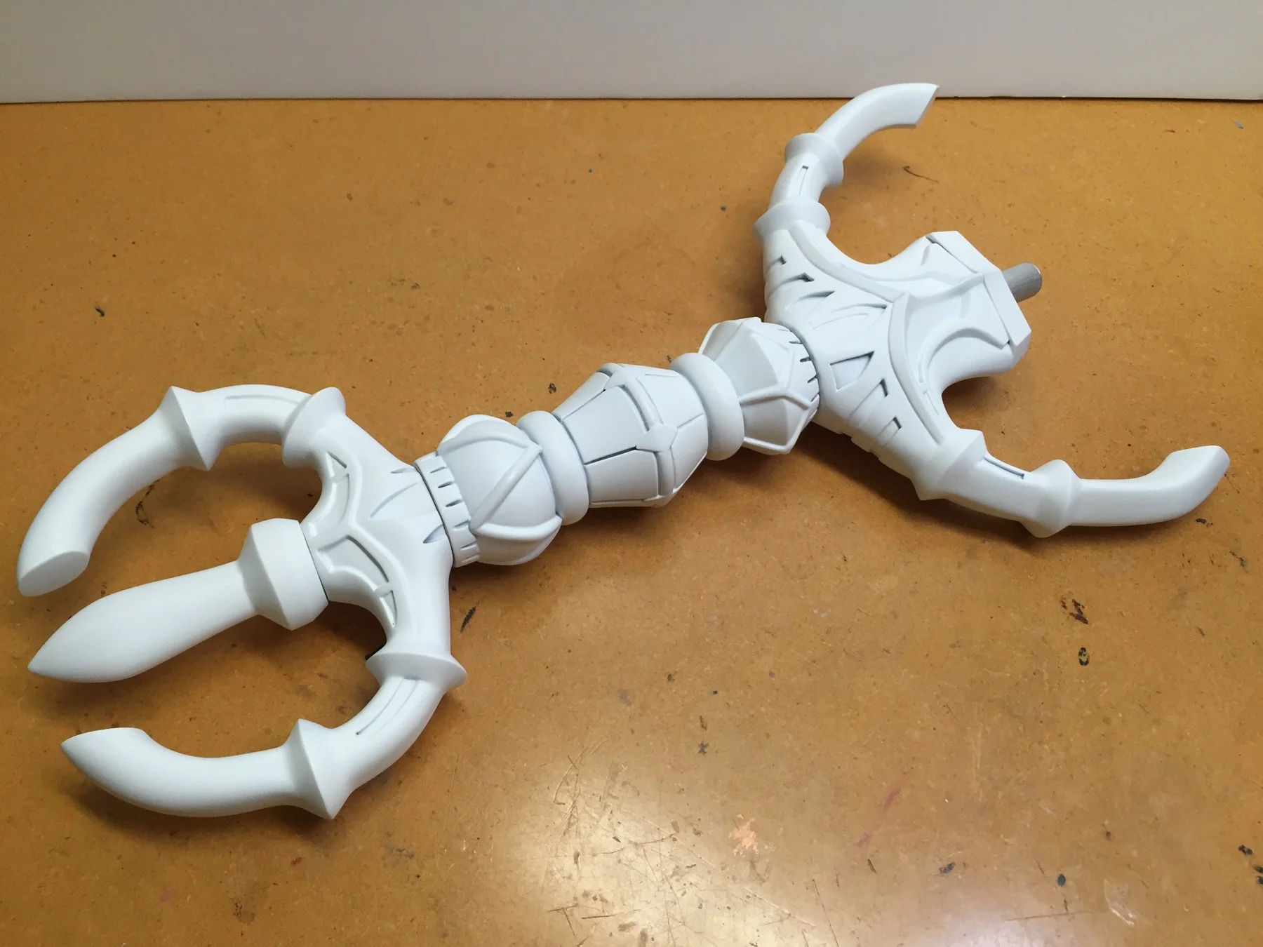 The complete handle unit/assembly after several passes of sanding and primer.