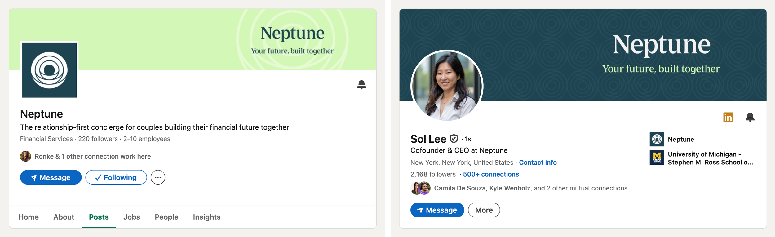 LinkedIn headers