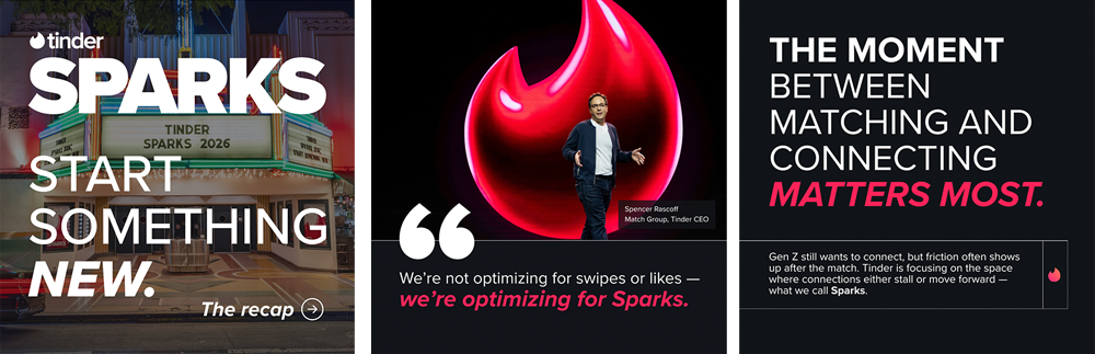 Tinder Sparks LinkedIn carousel