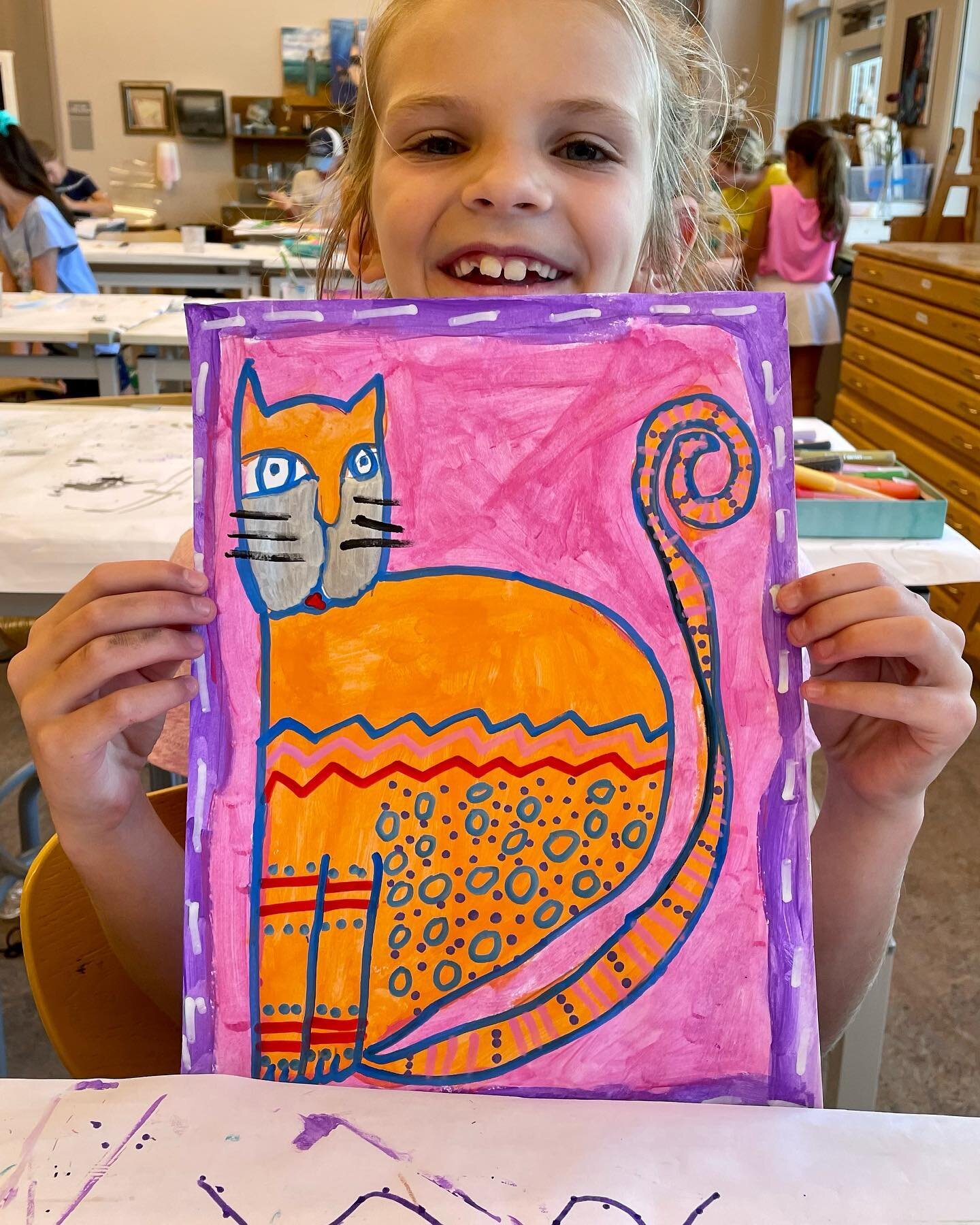 Fantastic Felines inspired by the one and only @laurelburchstudios 🐱
.
.
.
.
#colorwheelsnashville #summerartcamp