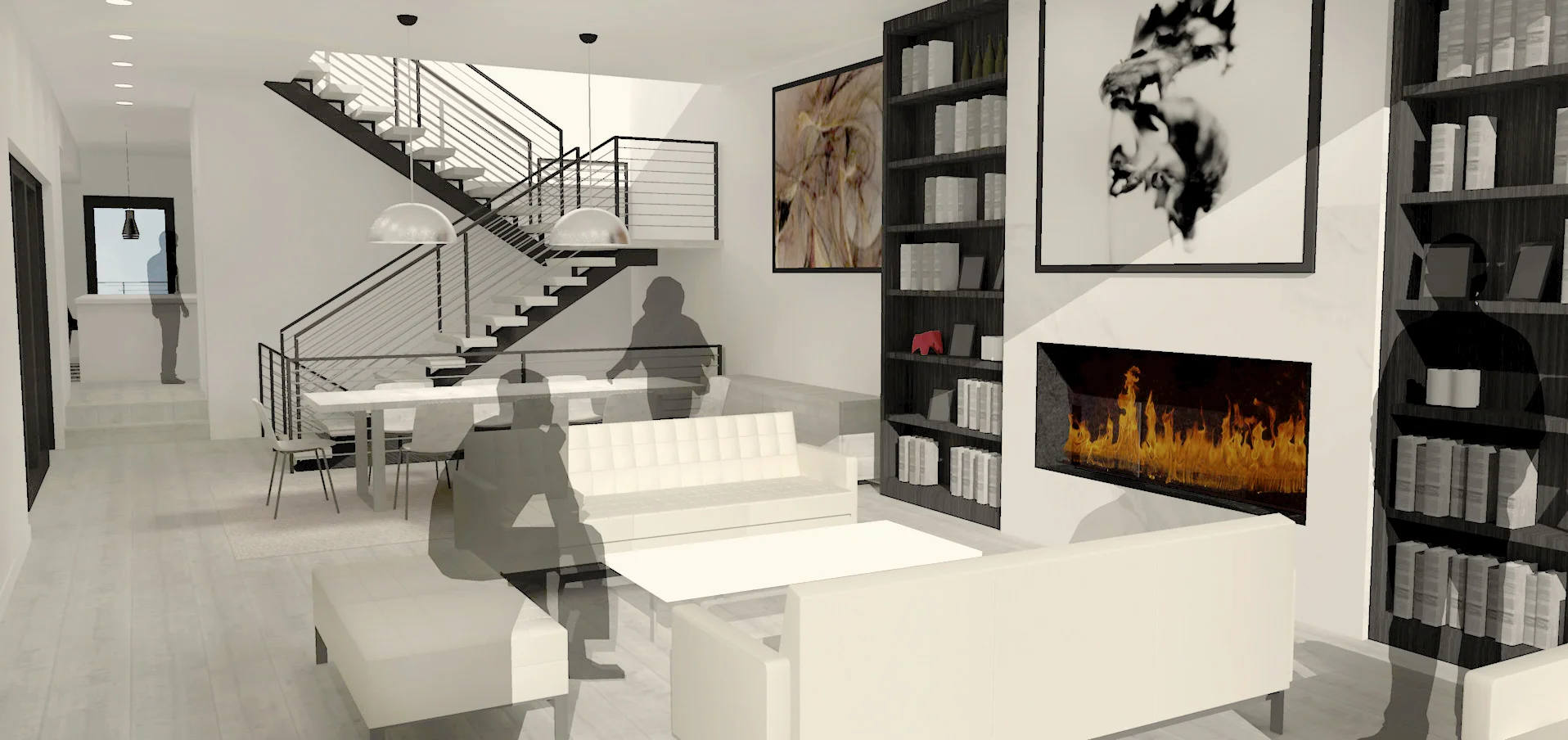 1860 North Maud Chicago Interior Render Living Room TARIS Real Estate