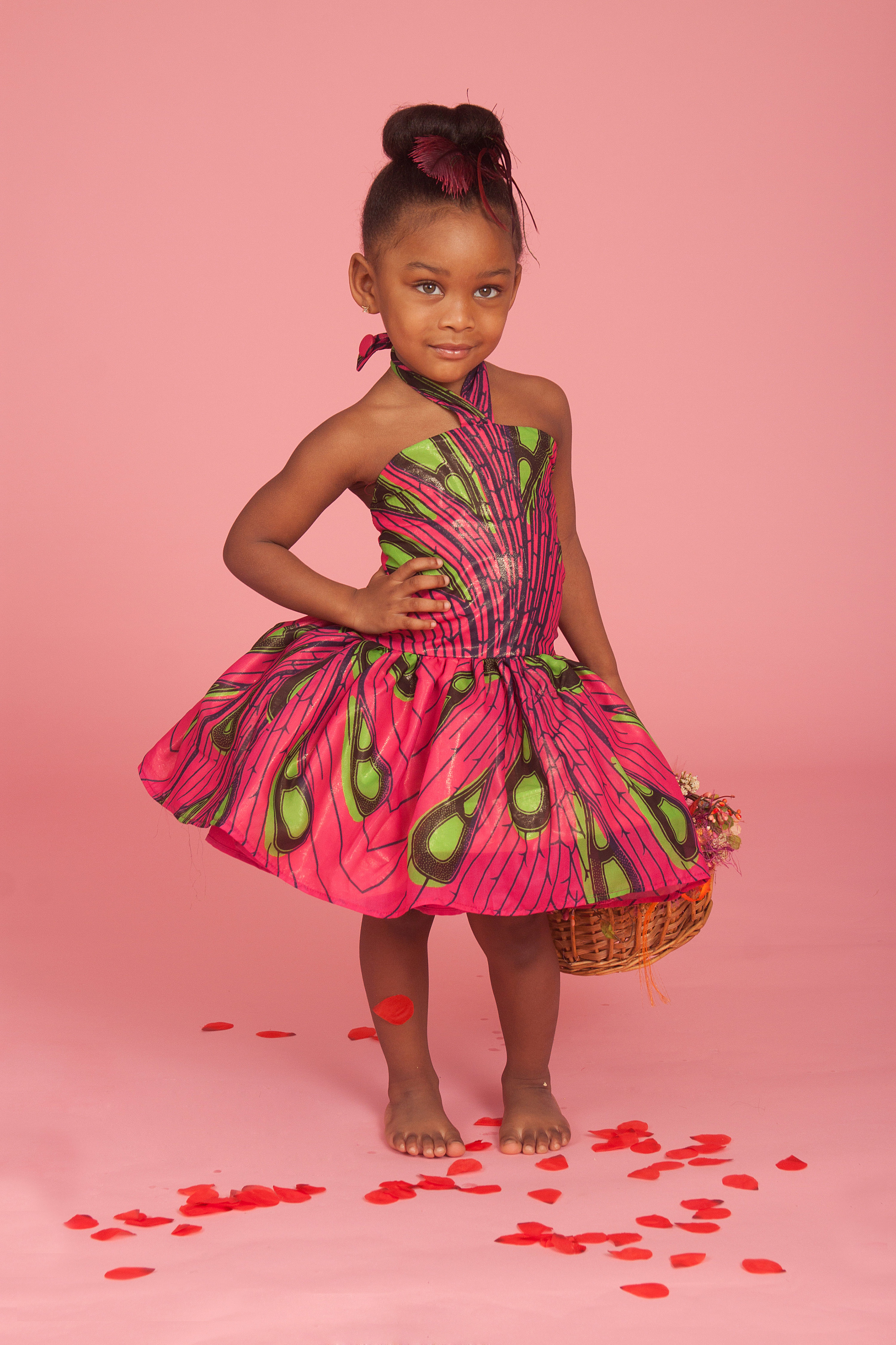 Toun Ankara Dress, African Baby Girl Dress,  African kids clothes, African  fashion, African dresses for kids