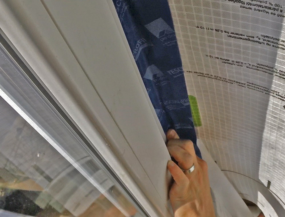 Figure 7: Tape installed around the window frame
