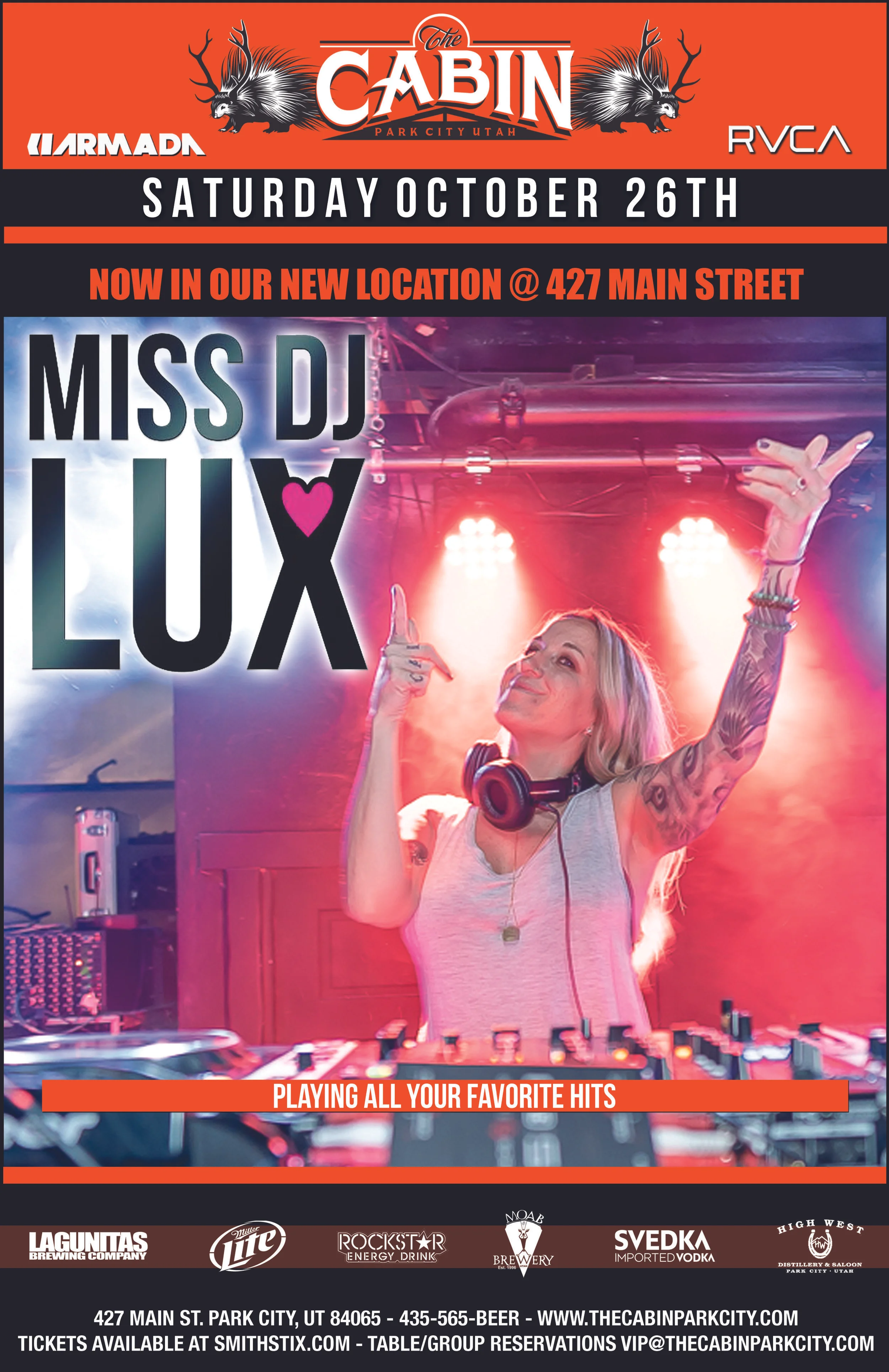 Miss Dj Lux The Cabin Park City Utah
