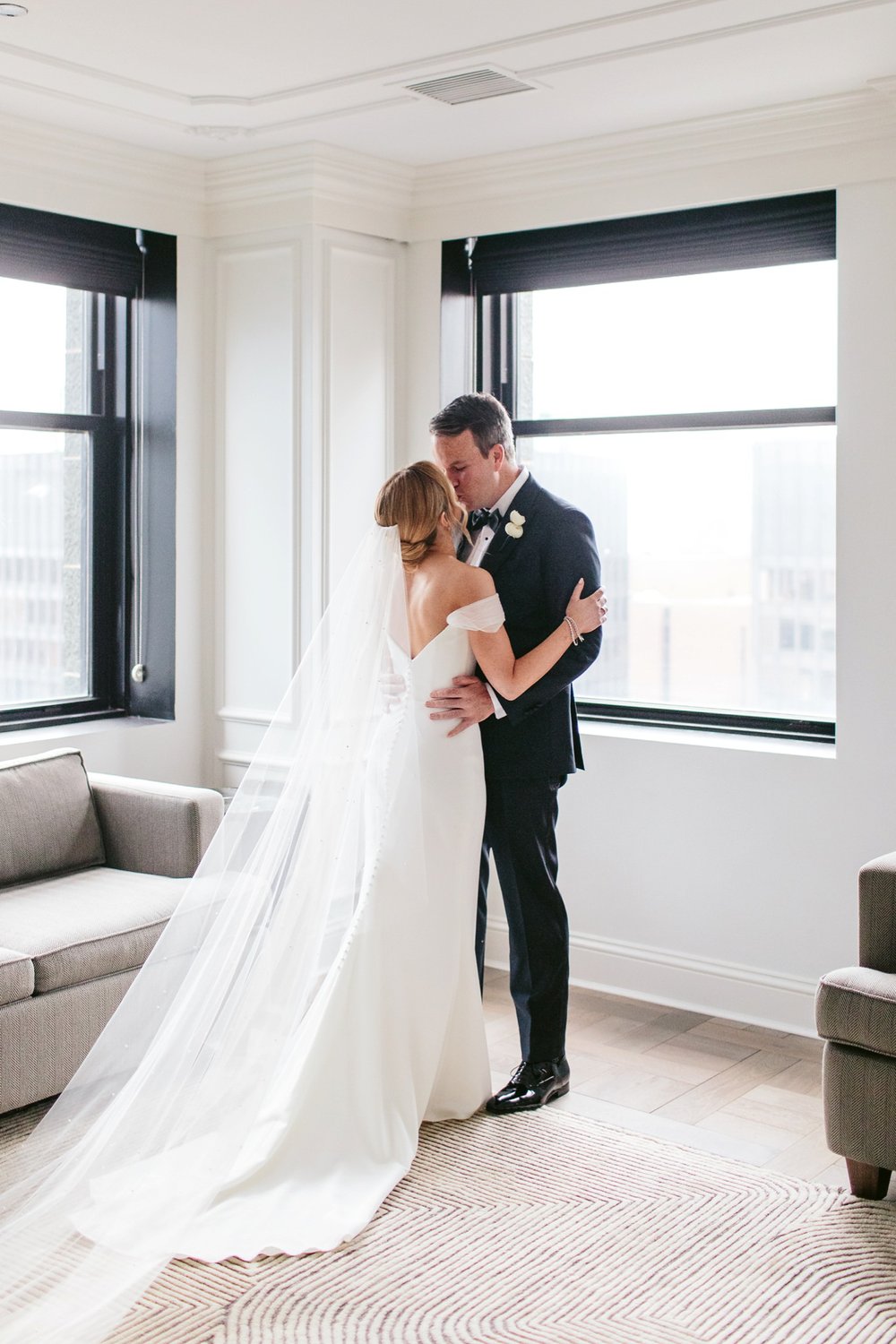 bride and groom before ceremony