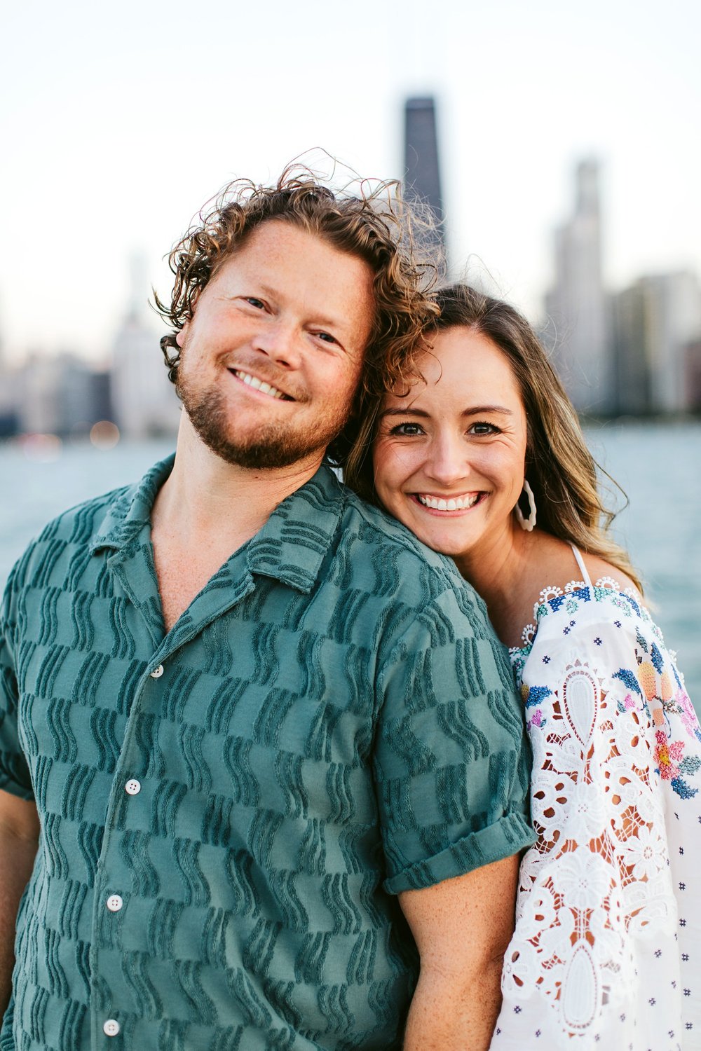 beach engagement session in chicago