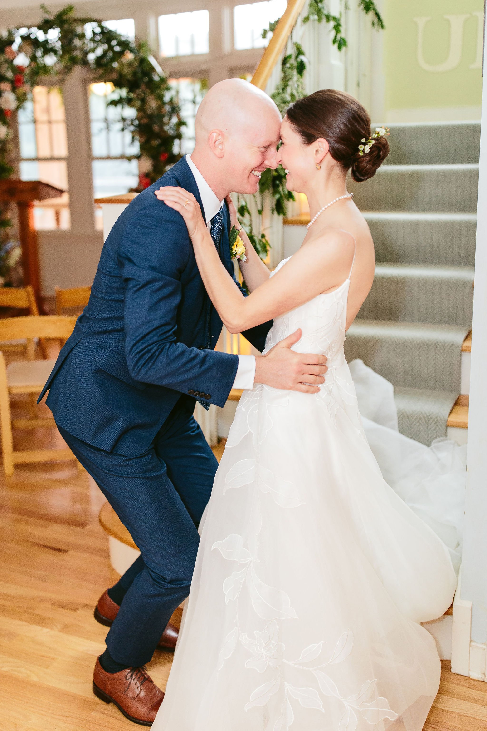 backyard wedding first look