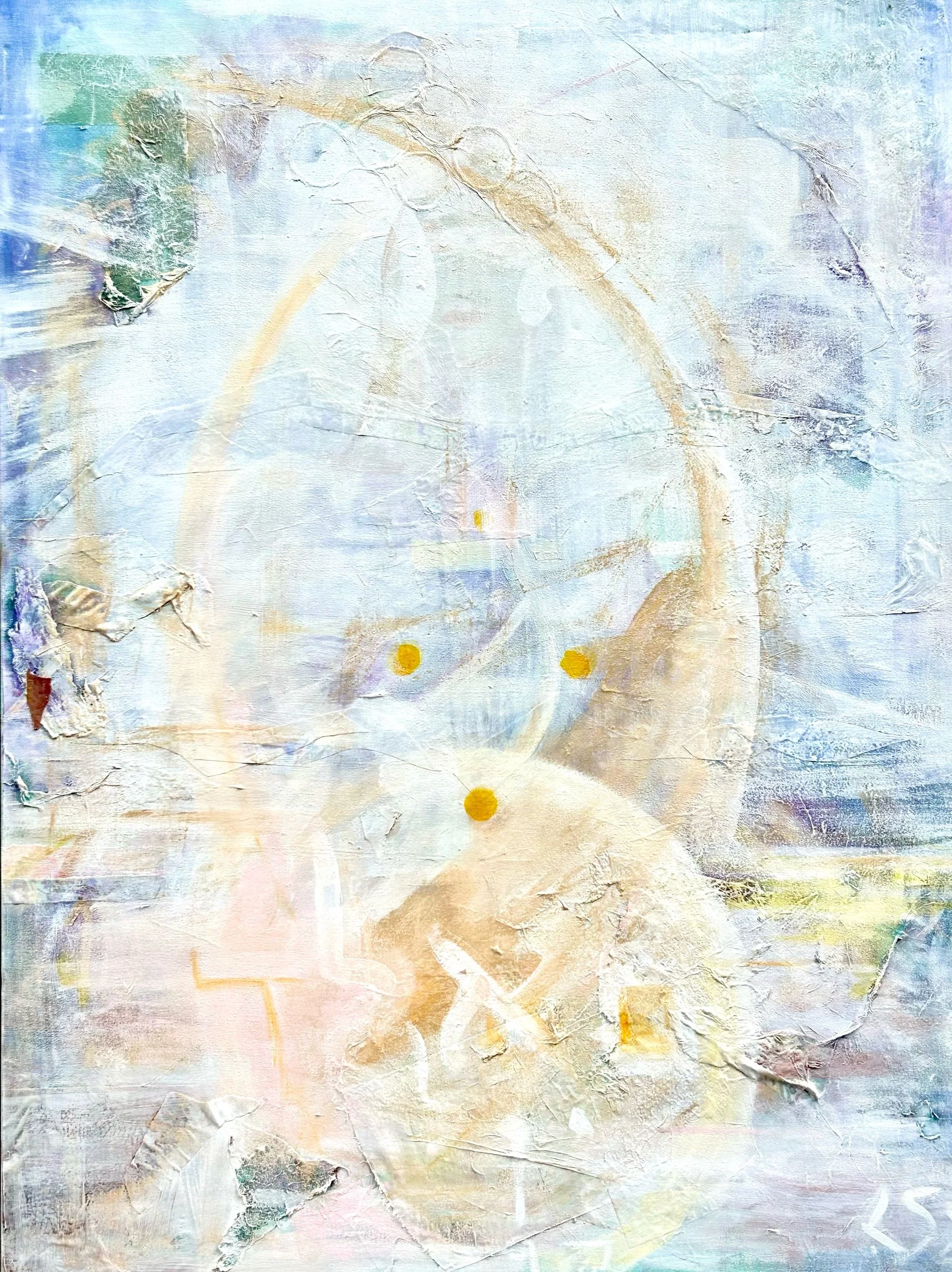 Explosion of Light - protection painting - 2025, Acrylic and mixed media on canvas, 36x48”
