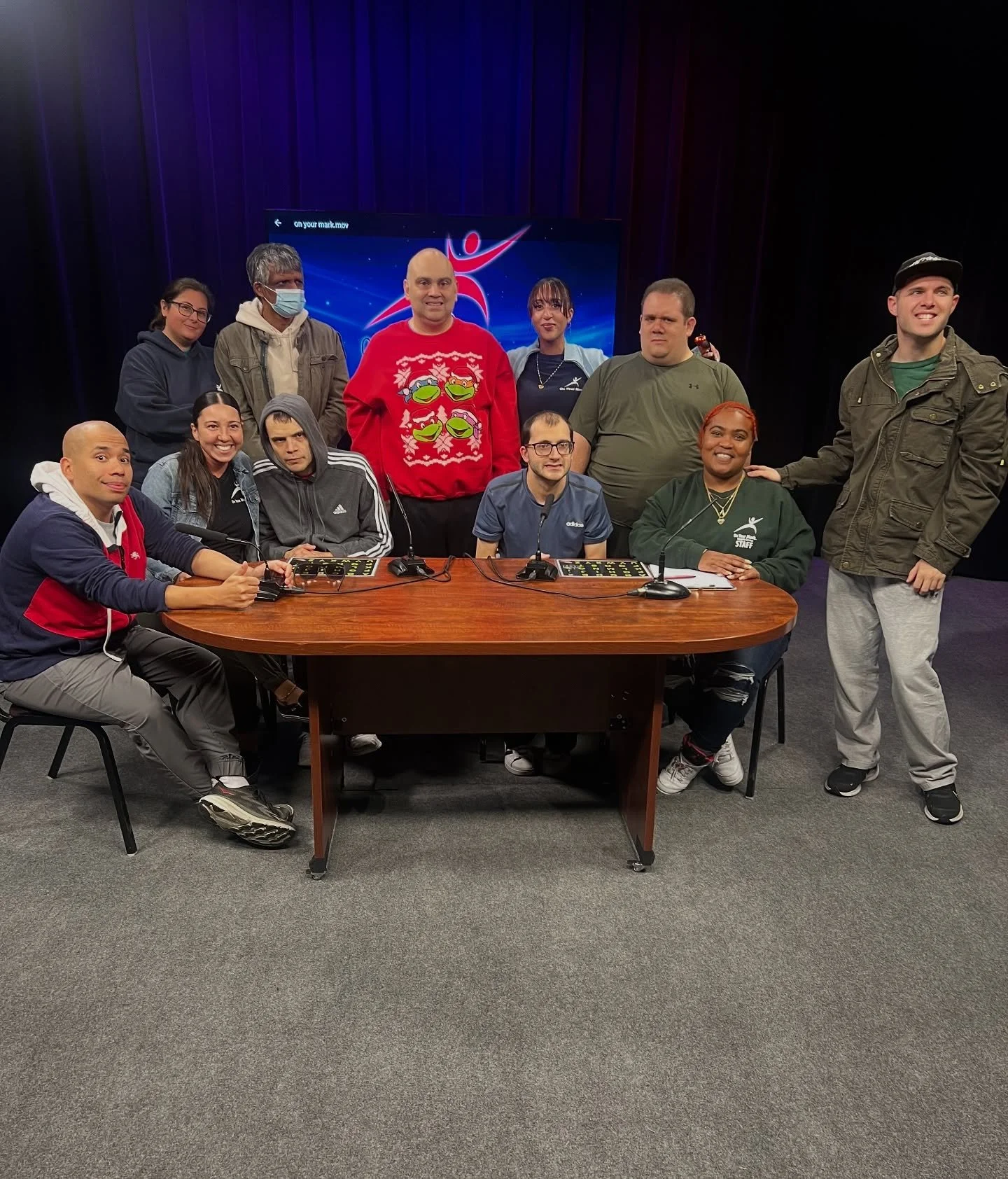 Friends from On Your Mark were on set yesterday! 🎬 We love having DayHab groups in the studio, they always light up the space with their creativity, confidence, and big personalities on camera. 
DayHab programs like these are a great way for partici