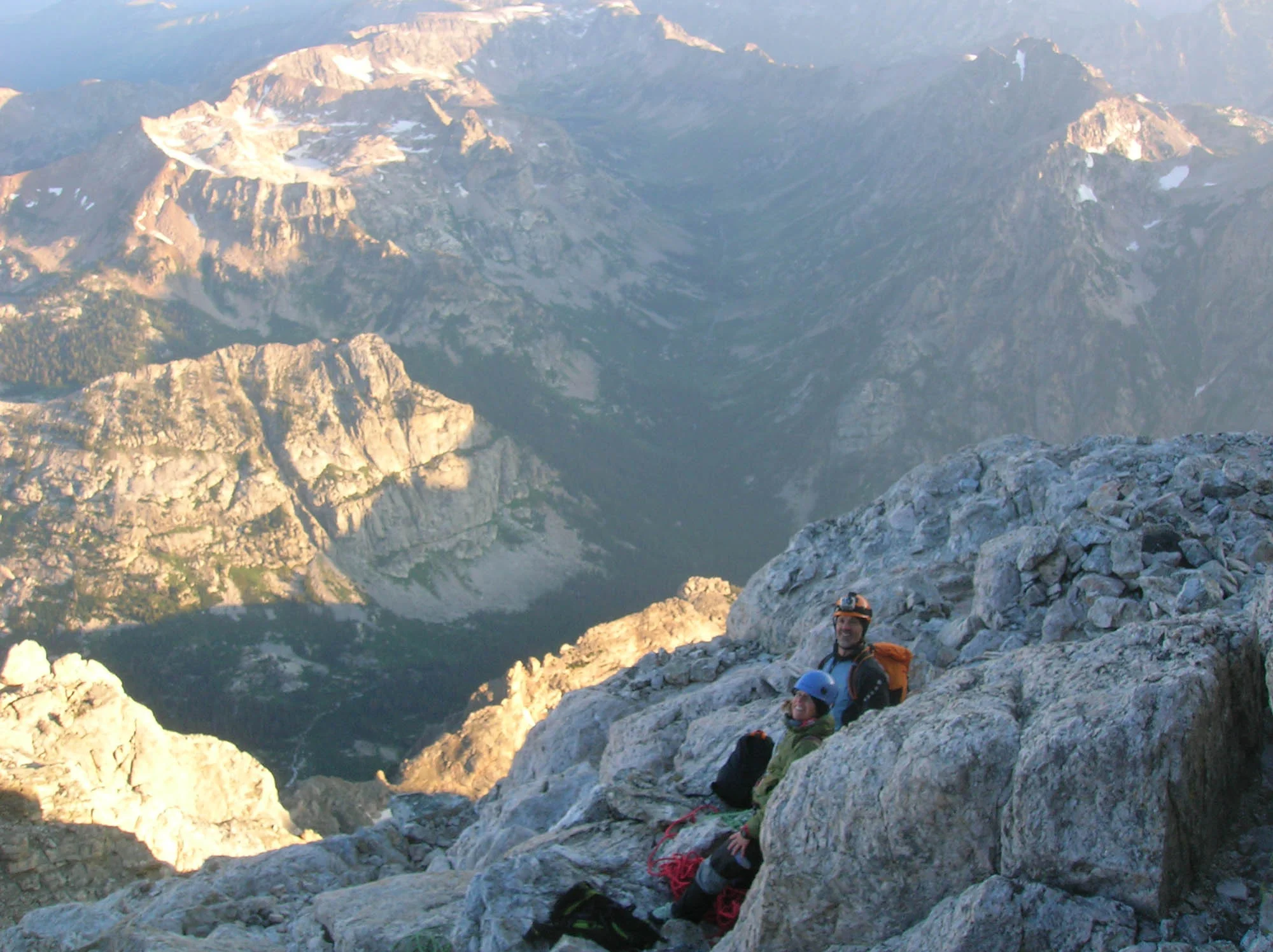 Wendy and Bob bringing up the rear. Good rope management was vital as we remained roped together while connecting flat walking sections with vertical technical sections of the Wittich Crack route. 