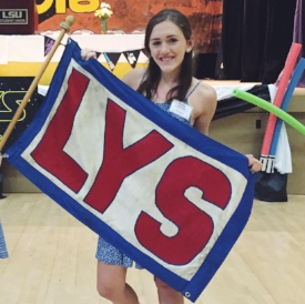 Emily Seabaugh with the LYS Flag