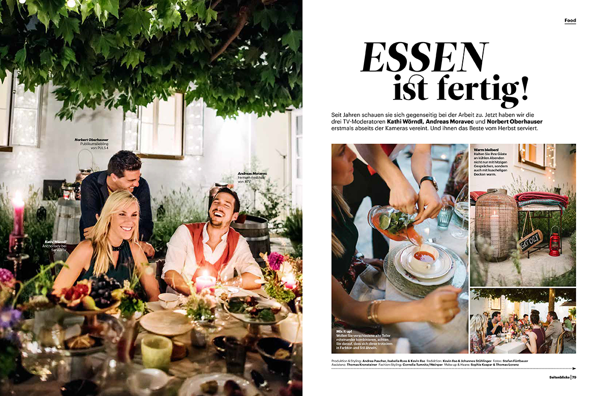 Food & dining editorial for Seitenblicke Magazin