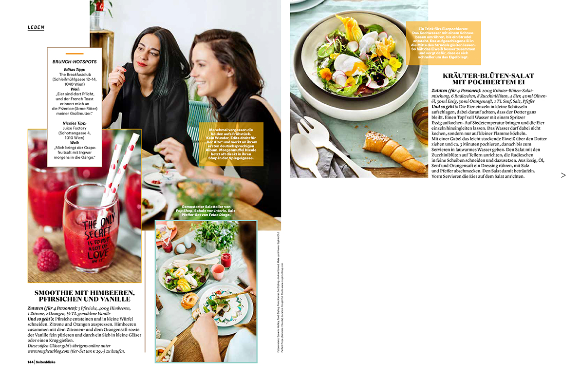 Food & dining editorial for Seitenblicke Magazin