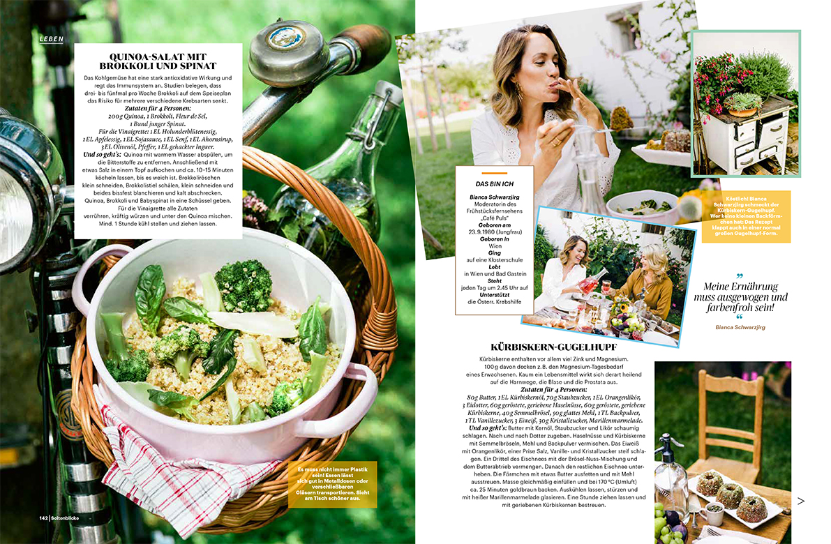 Food & dining editorial for Seitenblicke Magazin