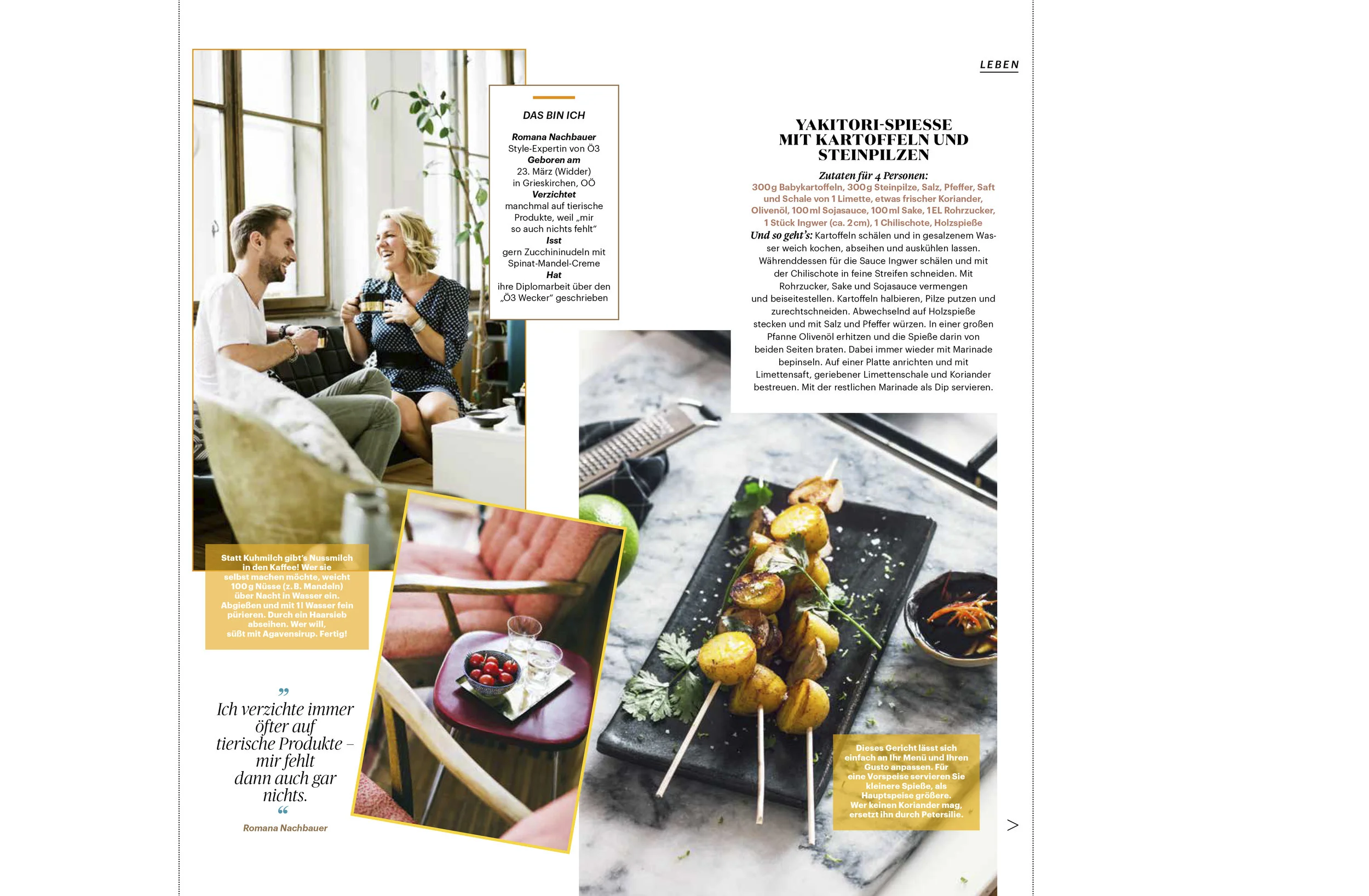 Food & dining editorial for Seitenblicke Magazin