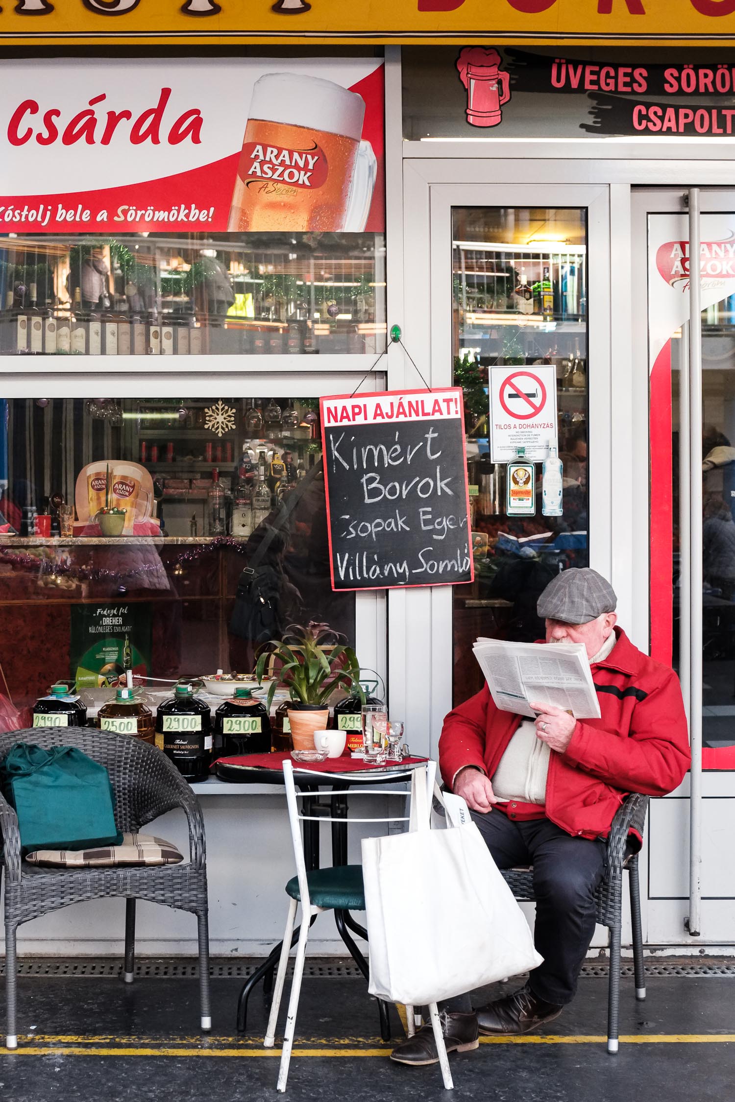 A man sitting outside a bar at Feny street market in Budapest, Hungary.
CREDIT: Stefan Fuertbauer for The Wall Street Journal
BUDAPEST Travel-style Scenesetters