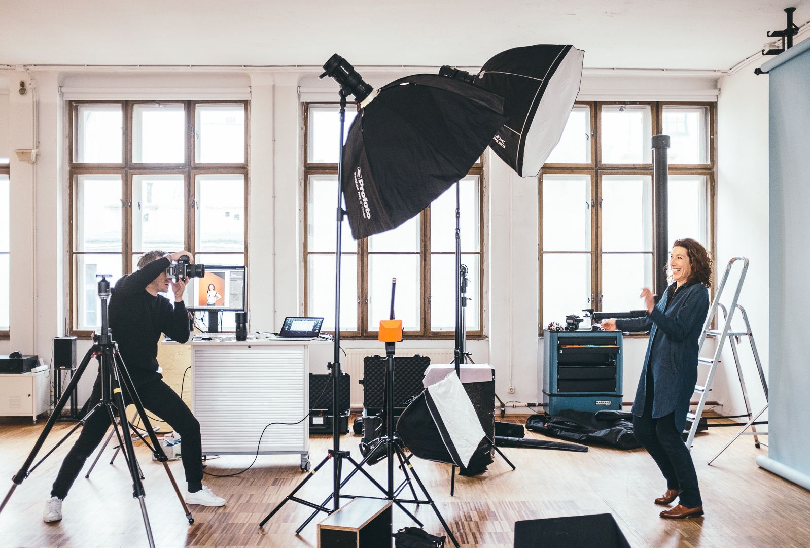 in the studio with Adele Neuhauser