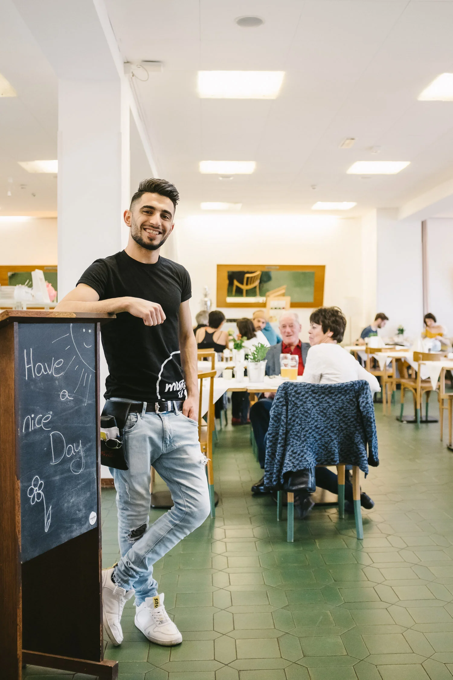 magdas Hotel in Vienna, Austria. Service staff Jan (20) from Syria.