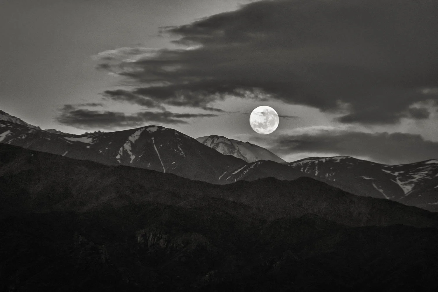 A brilliant full moon over the Andes high in the Uco Valley, Mendoza Argentina