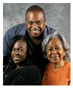 Sharon Robinson {left} with her family Jesse, {middle} and her dearest mom, Rachel