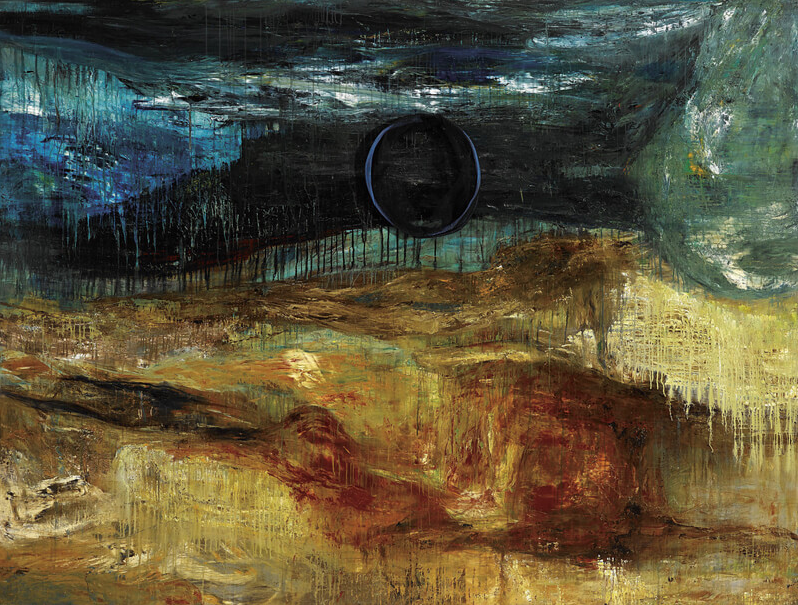 〈幽暗大地〉, 1996, 壓克力顏料、畫布, 173×229cm