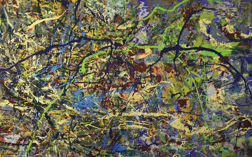 〈經緯測量〉, 2014, 壓克力顏料、畫布, 215×346CM