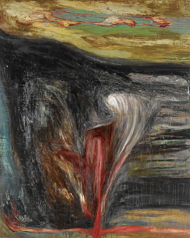 〈無題〉, 1989, 壓克力顏料、混合媒材、畫布, 213×173cm
