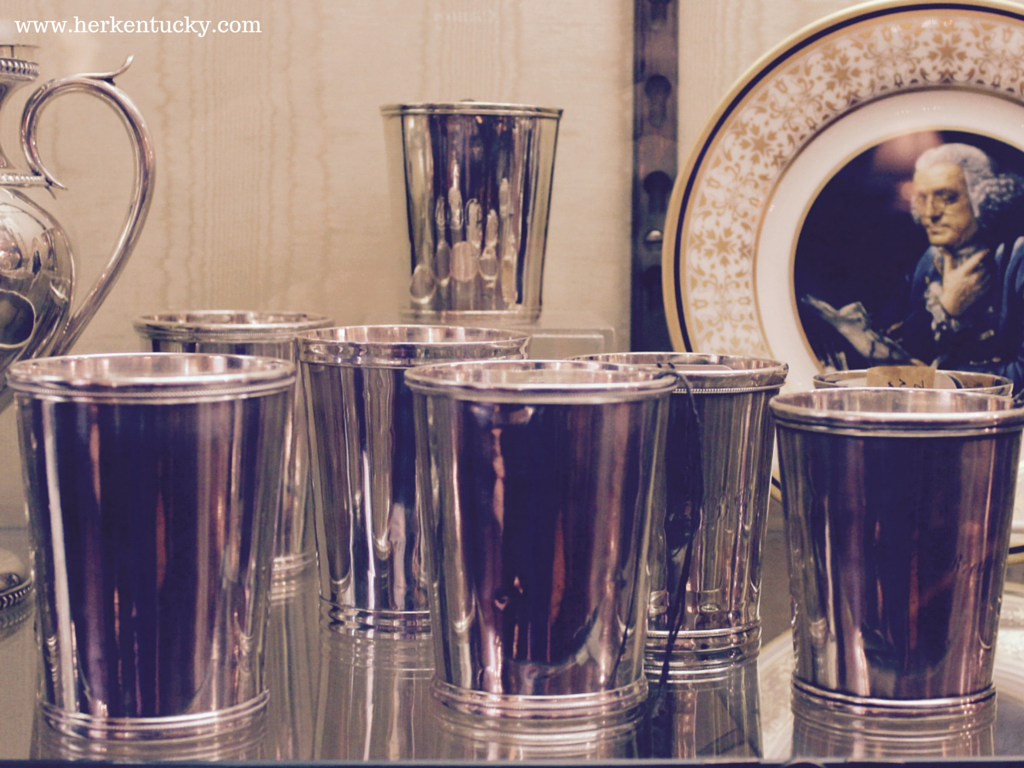 Antique coin-silver julep cups at Wakefield-Scearce.