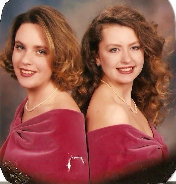 My college roommate and I were clearly going for “Steel Magnolias hair!”