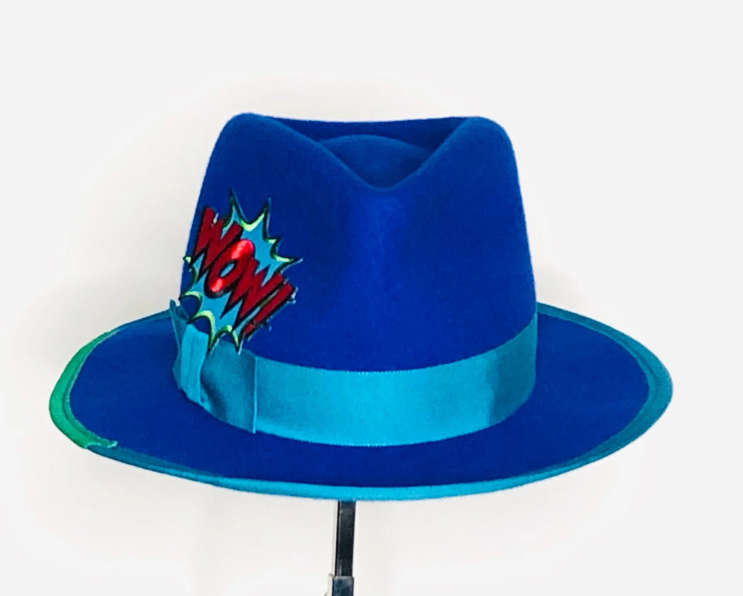 Blue Felt hat turquoise band.JPG