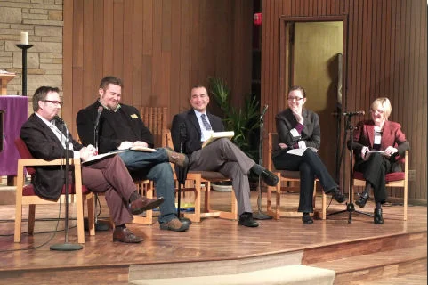 Stephen (left) participated in a panel discussion on "Current Trends in Church Music" at First Lutheran Church of Richmond Beach, an AGO (Seattle) event