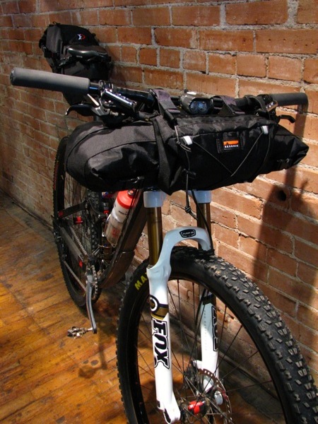 Bedrock's Entrada handlebar bag with the pocket-panel option.