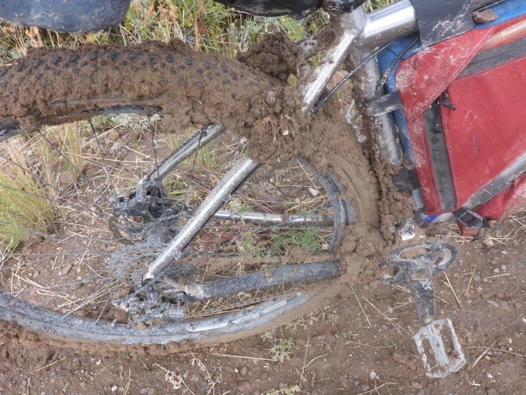 Mud like this tends to make walking necessary. Unfortunately, when you're a solid 20 miles from the nearest road, that's a lot of walking. (photo by Bob Graham)