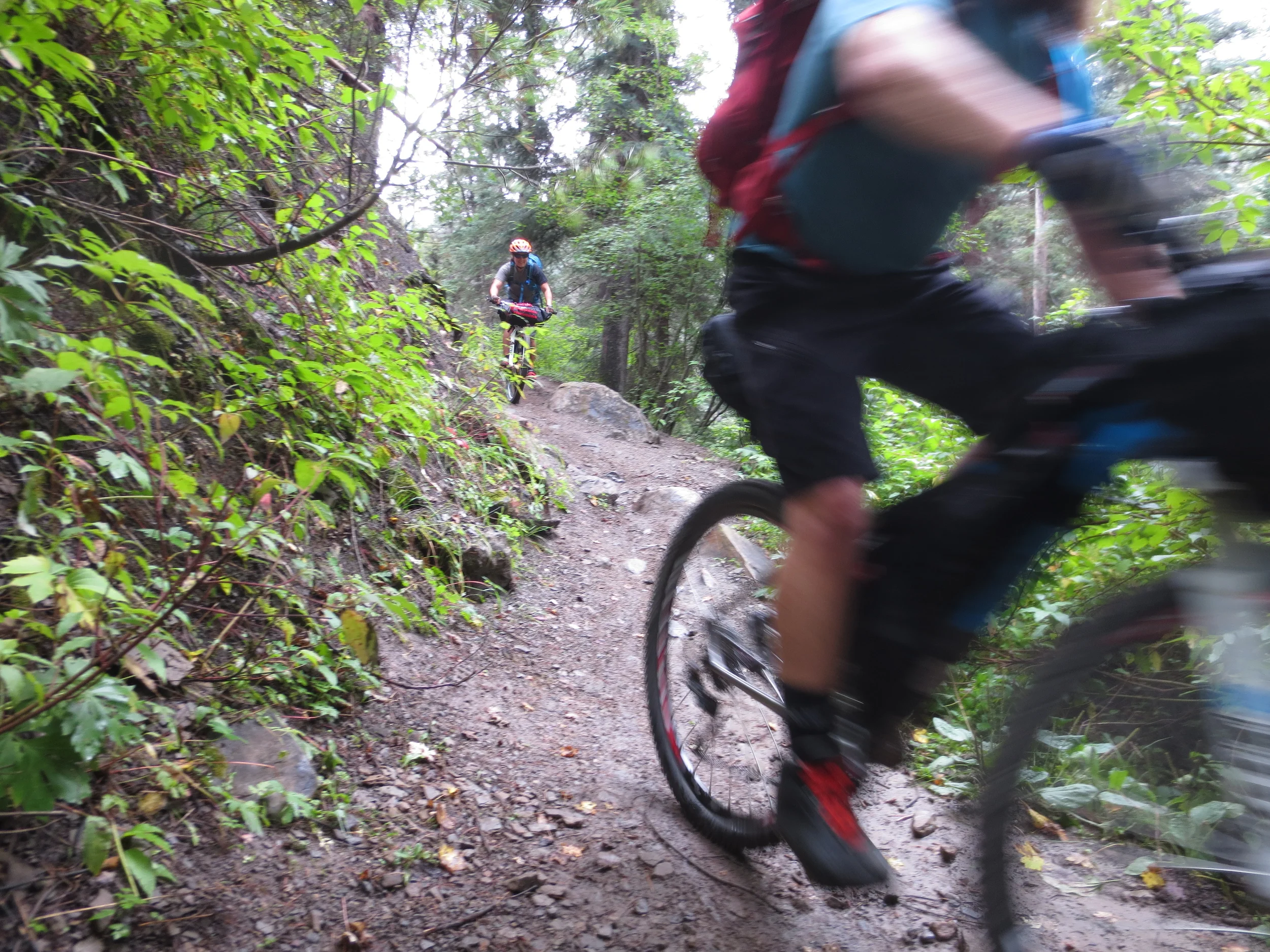 Ashley and Brian, getting rad on our bikepacking trip.